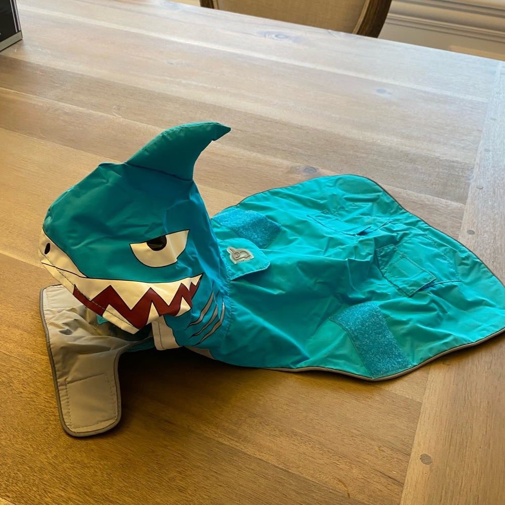 Shark rain jacket for dogs, small